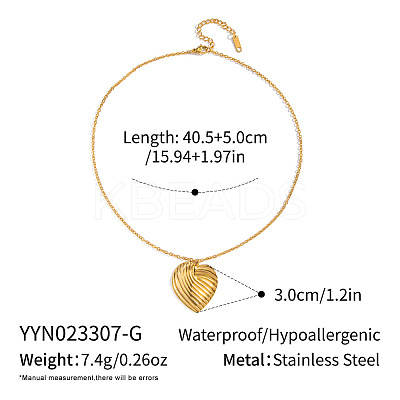 Sweet Design 304 Stainless Steel Heart Pendant Necklaces DY4160-2-1