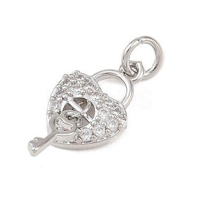 Brass Micro Pave Cubic Zirconia Charms KK-G544-13P-1