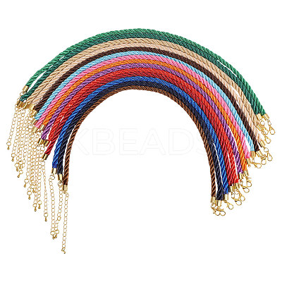 14Pcs 14 Styles Polyester Braided Round Cord Necklace Making NJEW-PH01638-1
