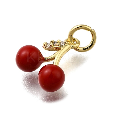 Brass Micro Pave Cubic Zirconia Charms KK-S515-056G-1