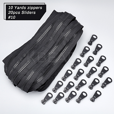 Nylon Closed-end Zipper and Resin Zipper Sliders Zipper Head DIY-BC0011-68-1