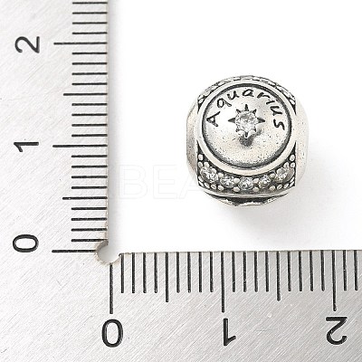 Brass Clear Cubic Zirconia European Beads LS-FIND-M049-01AS-04-1