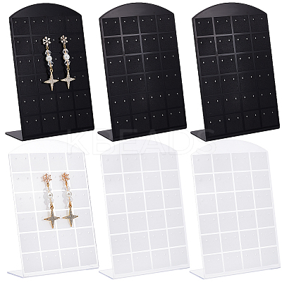 8Pcs 2 Colors 48 Holes Acrylic Earring Display Stands EDIS-CP0001-03-1