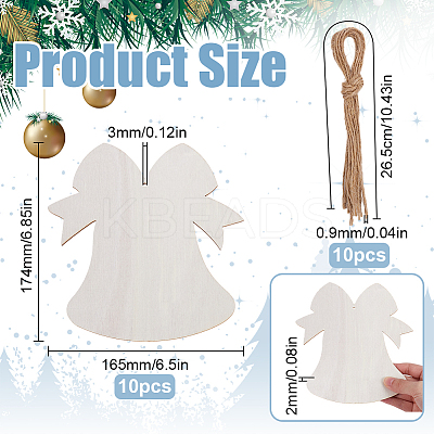 Unfinished 1 Set Wood Pendant Decoration WOOD-SP0001-31I-1
