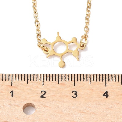 304 Stainless Steel Chemical Symbol Pendant Necklaces NJEW-Z073-03G-05-1