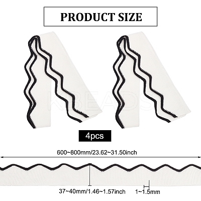 4Pcs 90% Ice Silk & 10% Elastic Fiber Ribbing Fabric for Cuffs FIND-BC0004-46A-1