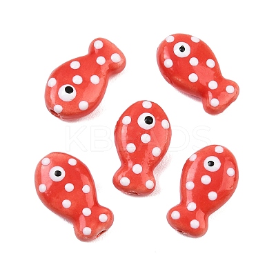 Handmade Porcelain Beads PORC-B009-03O-1