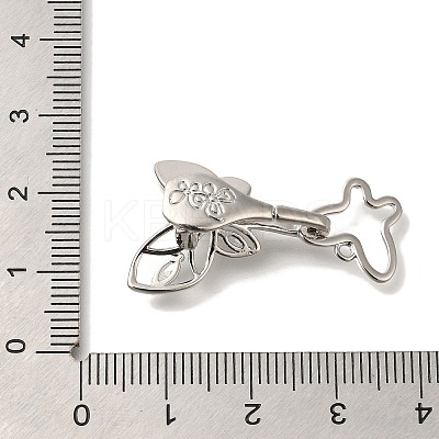 Brass Shell Fold Over Clasps KK-K389-133P-1