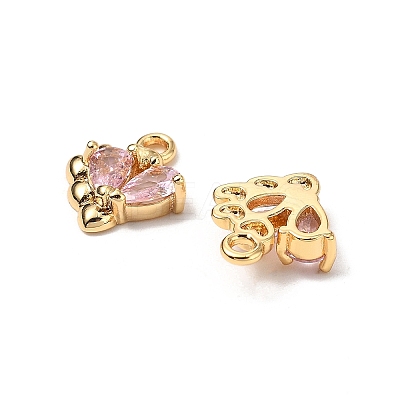 Brass Micro Pave Cubic Zirconia Pendants KK-A259-16G-1