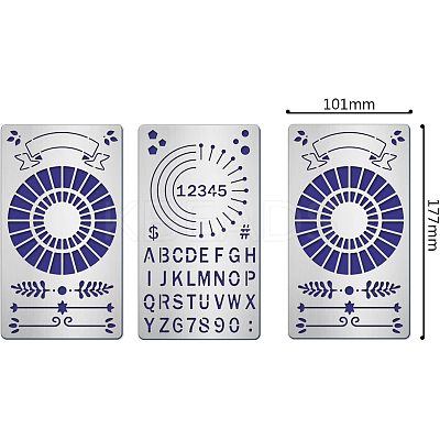 2Pcs 2 Style 304 Stainless Steel Cutting Dies Stencils DIY-FG0001-92-1