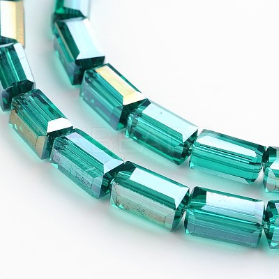 AB Color Plated Faceted Cuboid Electroplate Glass Beads Strands EGLA-F109-A06-A-1