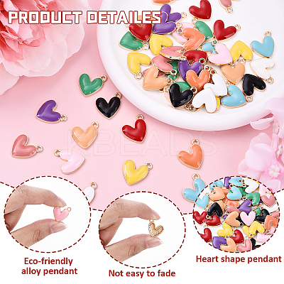 55Pcs 11 Colors  Zinc Alloy Pendants FIND-YW0007-42-1