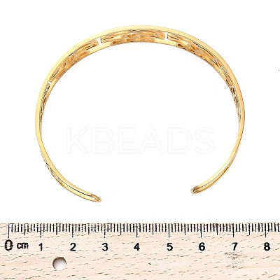 Lotus 304 Stainless Steel Open Cuff Bangle for Woman LS-BJEW-M112-01G-1