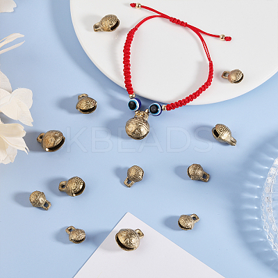 40Pcs 4 Styles Brass Bell Pendants KK-CA0002-54-1