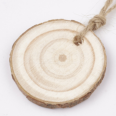 Undyed Unfinished Wooden Pendants WOOD-T011-31-1