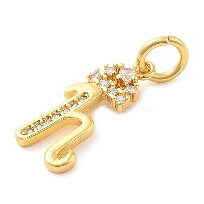 Brass Micro Pave Cubic Zirconia Pendants KK-M273-01G-H-1