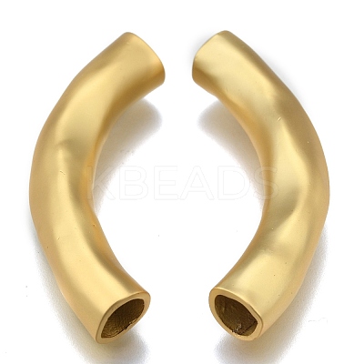 Brass Curved Tube Beads KK-K238-38MG-1