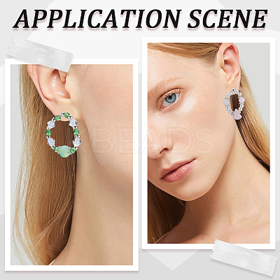 20Pcs 2 Style Brass Stud Earring Findings EJEW-BBC0001-24S-1