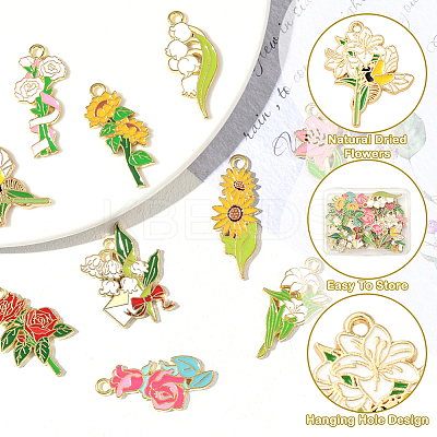 20Pcs 10 Styles Alloy Enamel Pendants ENAM-SC0007-21-1