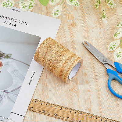 PE Imitation Wood Grain Adhesive Tape AJEW-WH0270-222F-1