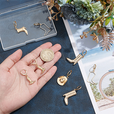 Cowboy Themed Alloy Hoop Earrings for Women EJEW-UN0002-52-1