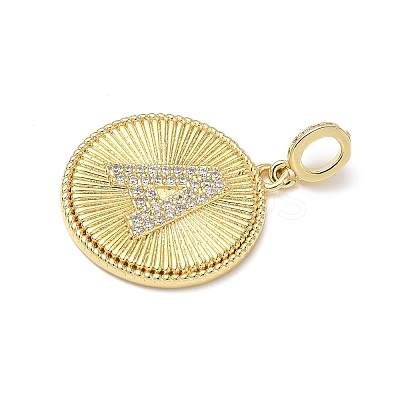 Brass Micro Pave Clear Cubic Zirconia Pendants KK-L253-17G-A-1