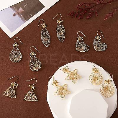 Eco-Friendly Teardrop Iron Pendants Dangle Earrings EJEW-PH01401-03-1