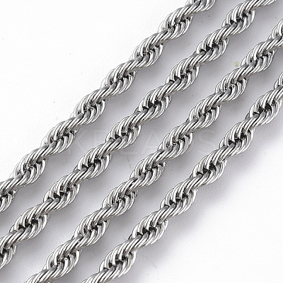 Non-Tarnish 304 Stainless Steel Rope Chain Necklaces for Men Women LS-NJEW-T012-03-66-S-01-1