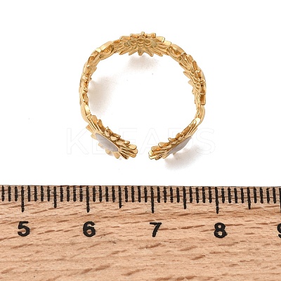 Sun 304 Stainless Steel Open Cuff Rings for Women RJEW-A091-20G-1