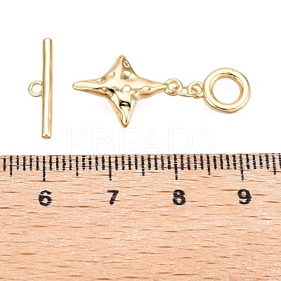 Brass Toggle Clasps KK-N254-164G-1
