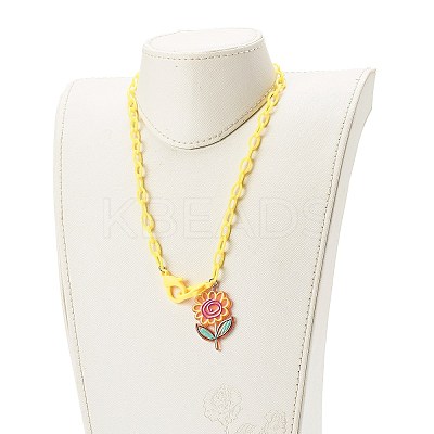 Transparent Acrylic Pendants Necklaces NJEW-JN03521-01-1