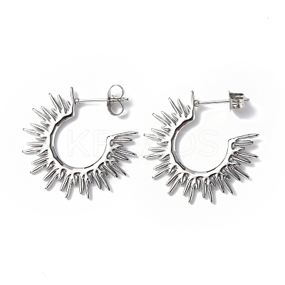 Non-Tarnish 304 Stainless Steel Sun Stud Earrings LS-STAS-B034-13P-1