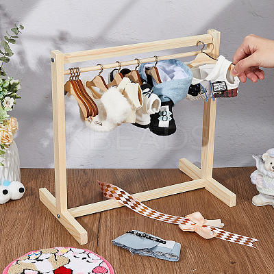 16Pcs 2 Style Wooden Doll Clothes Hangers DOLL-FG0001-03-1