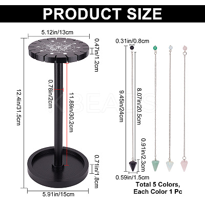 Wooden Pendulum Display Stand with Tray DIY-CN0002-23-1