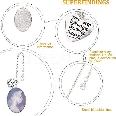 DIY Oval Photo Pendant Necklace Making Kit DIY-FH0004-62-1