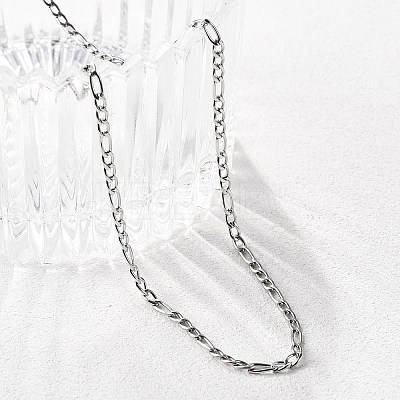 Non-Tarnish 304 Stainless Steel Figaro Chain Necklaces LS-STAS-K168-02P-1