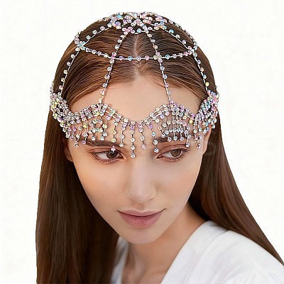 Alloy Rhinestone Mesh Headbands OHAR-WH20007-05P-01-1