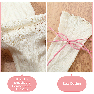 Polyester Bowknot Lace Socks AJEW-WH20080-19A-1