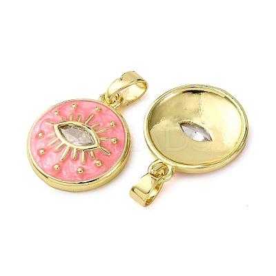 Brass Micro Pave Cubic Zirconia Pendants KK-F911-17G-02-1