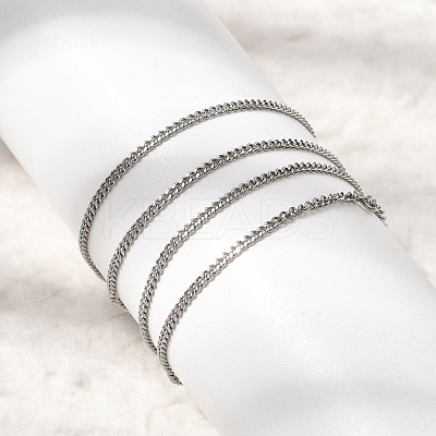 12Pcs 1.5MM 304 Stainless Steel Twisted Chain Necklaces for Men Women NJEW-H093-17P-01-1