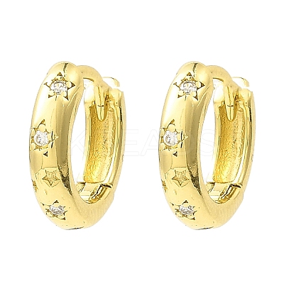Star Brass Hoop Earrings EJEW-L270-17G-1