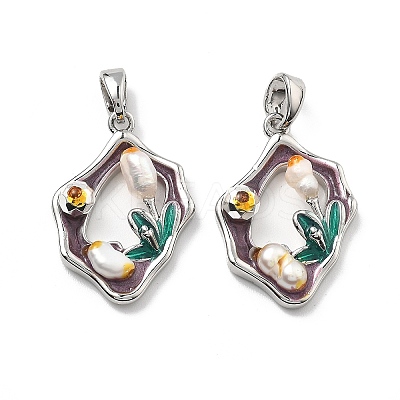 Brass Enamel Pendants KK-B129-23P-1