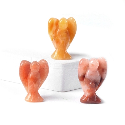 Natural Yellow Jade Carved Healing Angel Figurines PW-WG73241-01-1