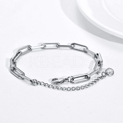 Tarnish Resistant Stainless Steel Paperclip Chain Bracelets PW-WG97459-02-1