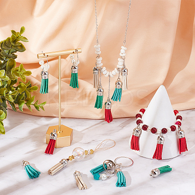 100Pcs Faux Suede Tassel Pendant Decorations FIND-SC0002-29B-1