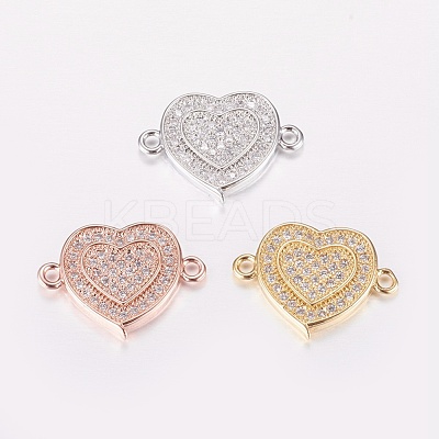 Brass Micro Pave Cubic Zirconia Links ZIRC-E150-07-1
