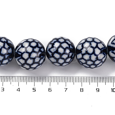 Handmade Blue and White Porcelain Beads Strands PORC-I027-12-1