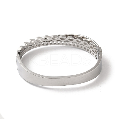 Non-Tarnish Cross 304 Stainless Steel Hollow Hinged Bangles for Women BJEW-I315-20P-1