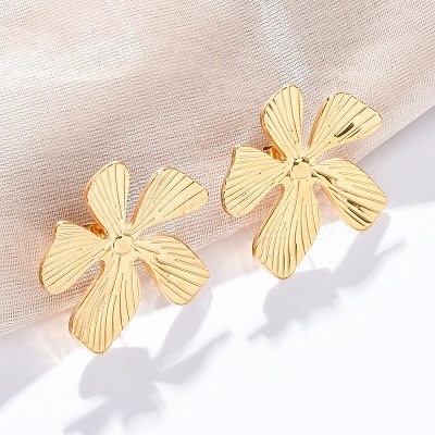 304 Stainless Steel Stud Earrings for Women EJEW-K306-20G-1
