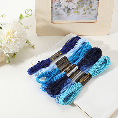 8 Skeins 8 Colors 6-Ply Polyester Embroidery Floss OCOR-CY0002-09B-1